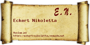 Eckert Nikoletta névjegykártya